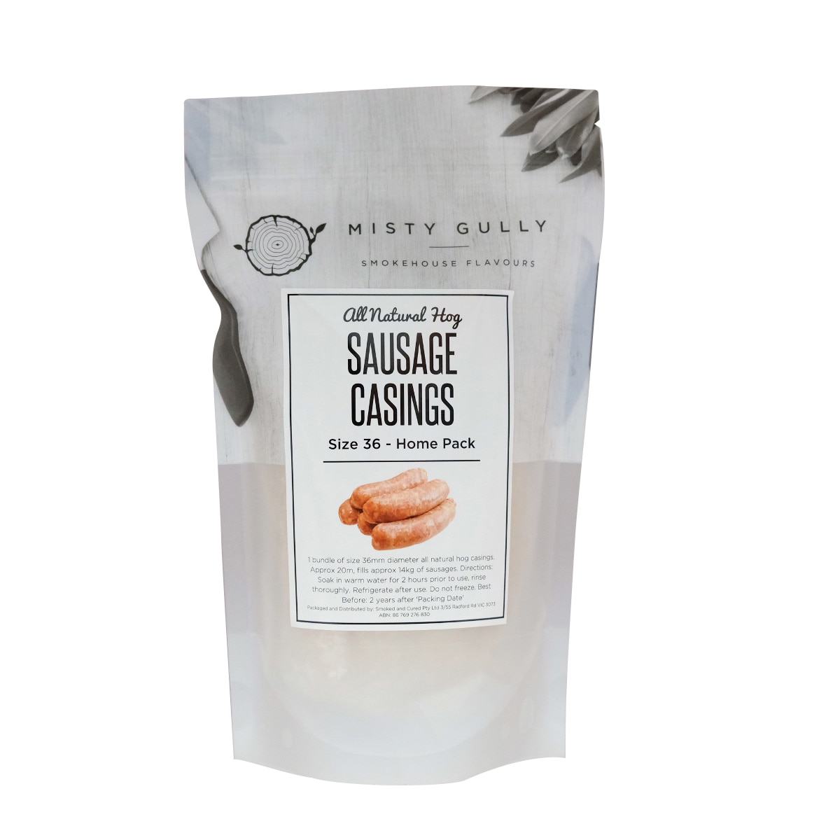 All Natural Pig Sausage Casings Size 36 Smoked & Cured