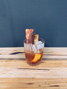 smokey old fashioned with bacon cocktail recipe